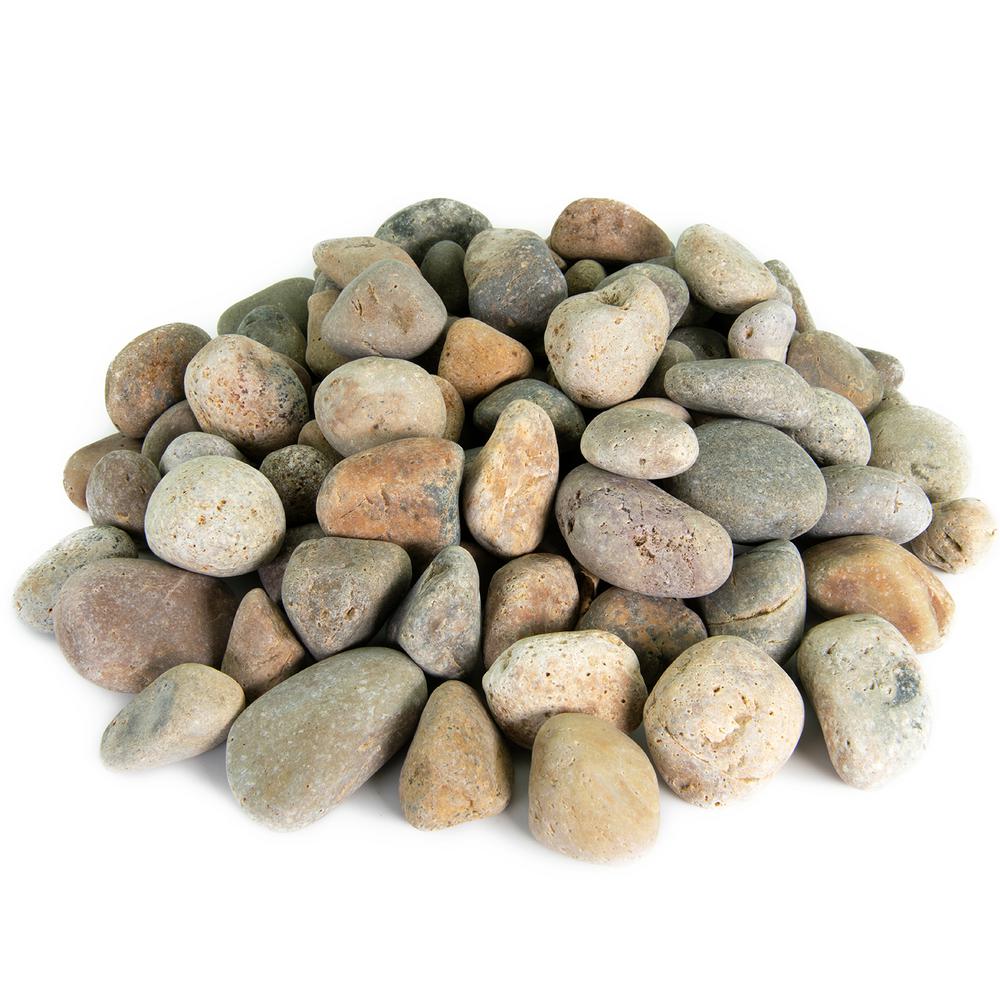 Southwest Boulder & Stone 1.0 cu. ft. 1 in. to 2 in. Mixed Mexican Beach Pebble Smooth Round Rock for Gardens, Landscapes and Ponds - Super Arbor
