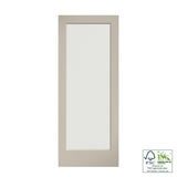 28 in. x 80 in. 1-Lite Clear Glass True Divided White Finished Solid Core Wood French Interior Door Slab - Super Arbor