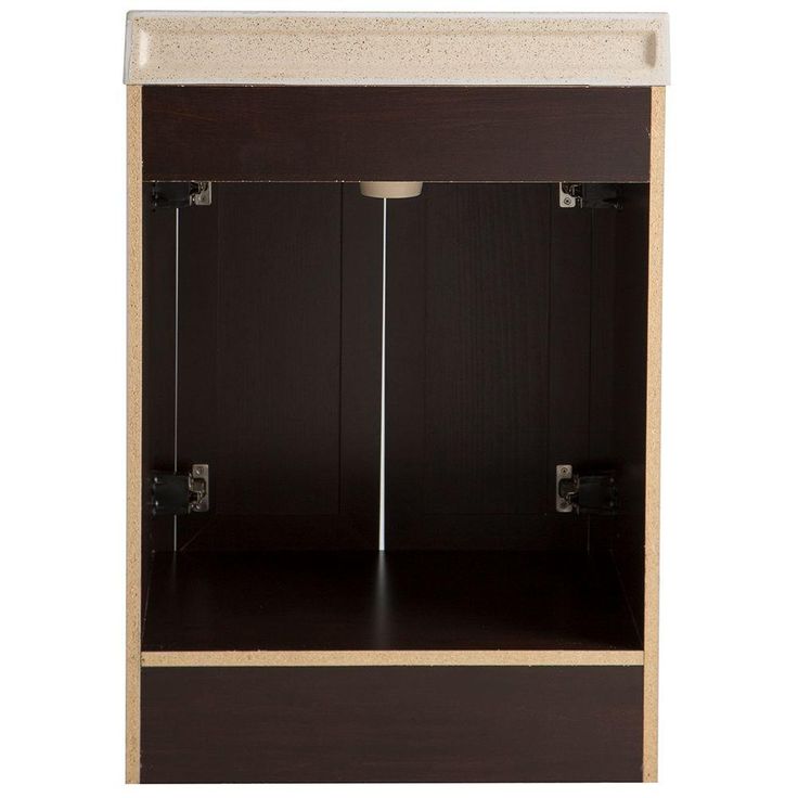 Delridge 24 in. W x 35 in. H x 19 in. D Bathroom Vanity in Chocolate with Solid Surface Vanity Top in Caramel