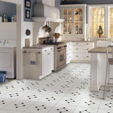 Armstrong Lattice Lane Black/White 12 in. x 12 in. Residential Peel and Stick Vinyl Tile Flooring (45 sq. ft. / case)
