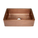 Corbet All-in-One Farmhouse Apron-Front Copper 30 in. Single Bowl Kitchen Sink with Pfister Bronze Faucet and Strainer