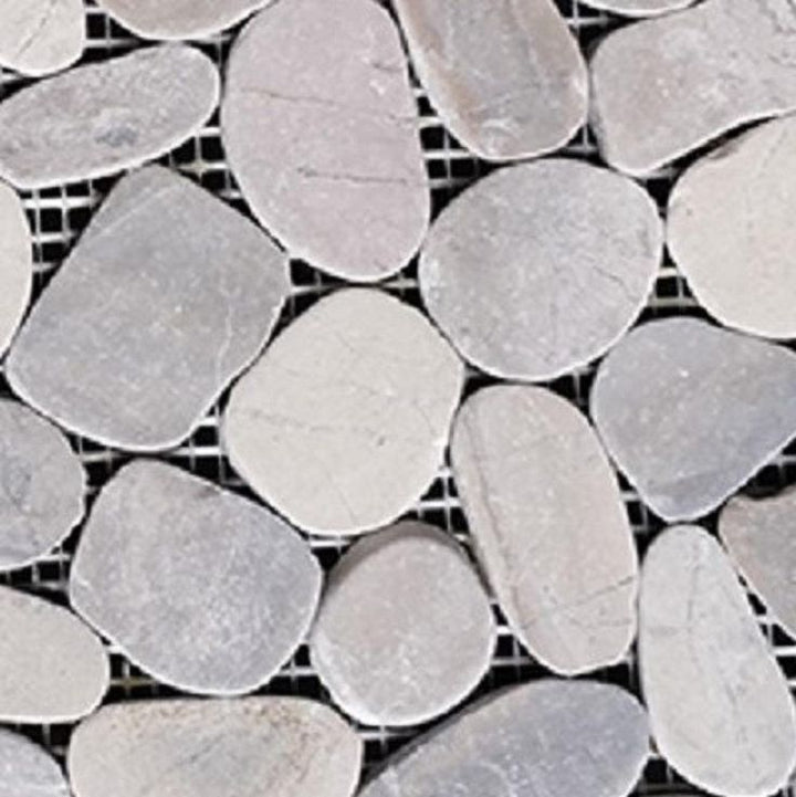 12 in. x 12 in. Light Grey Honed Sliced Pebble Floor and Wall Tile (5.0 sq. ft. / case)