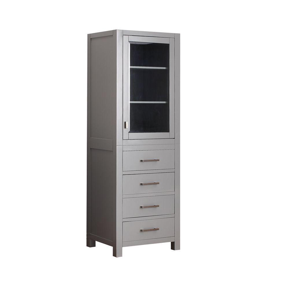 Modero 24 in. W x 71 in. H x 20 in. D Bathroom Linen Storage Tower Cabinet in Chilled Gray - Super Arbor
