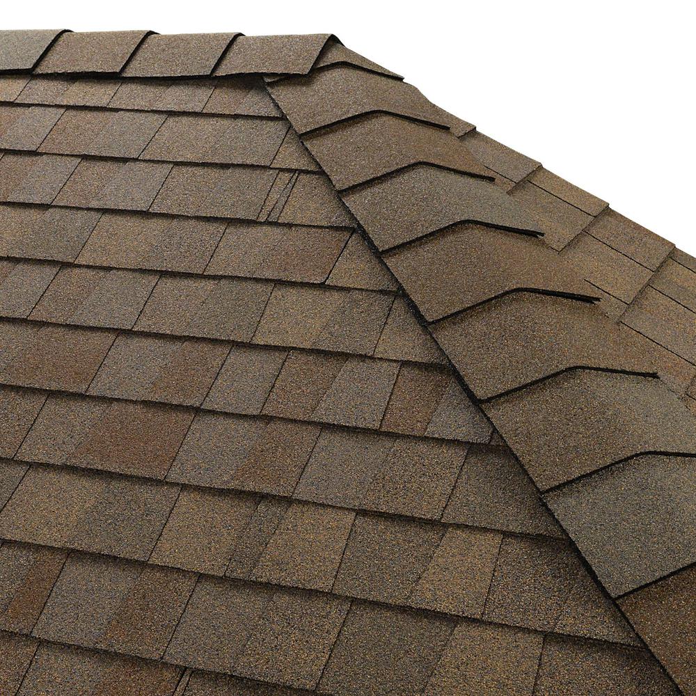 Timbertex Amber Wheat Double-Layer Hip and Ridge Cap Roofing Shingles (20 lin. ft. per Bundle) (30-pieces) - Super Arbor