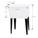 22.875 in. x 23.5 in. White 19 gal. Thermoplastic Utility Sink Kit with Black Metal Legs, P-Trap and Supply Lines - Super Arbor