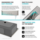 Loften All-in-One Dual Mount Stainless Steel 33in. Single Bowl Kitchen Sink with Pull Down Faucet in Spot Free Stainless