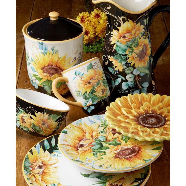 Sunflower Fields 96 oz. Multicolored Pitcher
