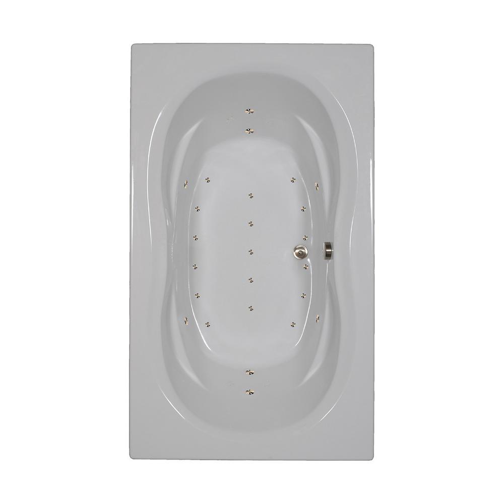 72 in. Acrylic Rectangular Drop-in Air Bathtub in White - Super Arbor
