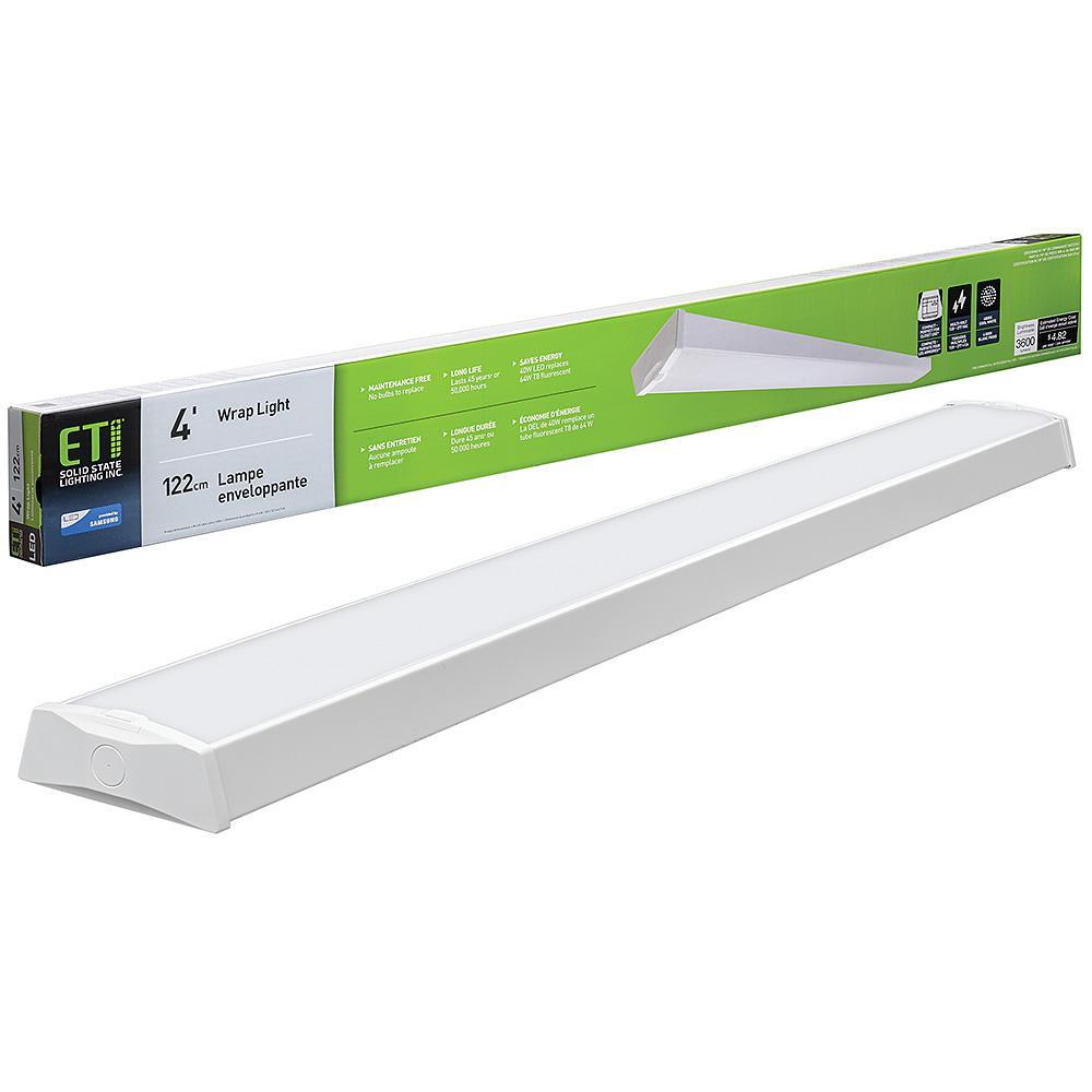 4 ft. 3600 Lumens Integrated LED White Wraparound Ceiling Light Flush Mount Multi-Volt Bright White 4000K (6-Pack) - Super Arbor