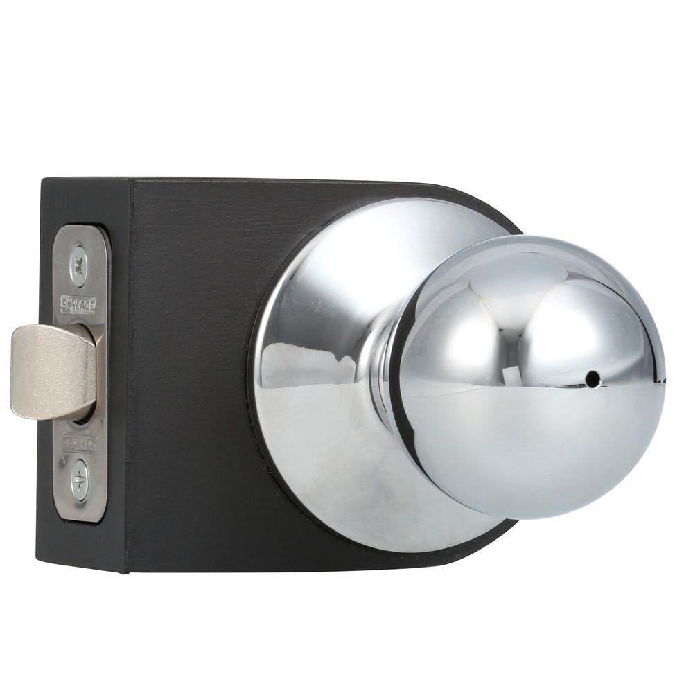 Orbit Satin Chrome Privacy Bed/Bath Door Knob - Super Arbor