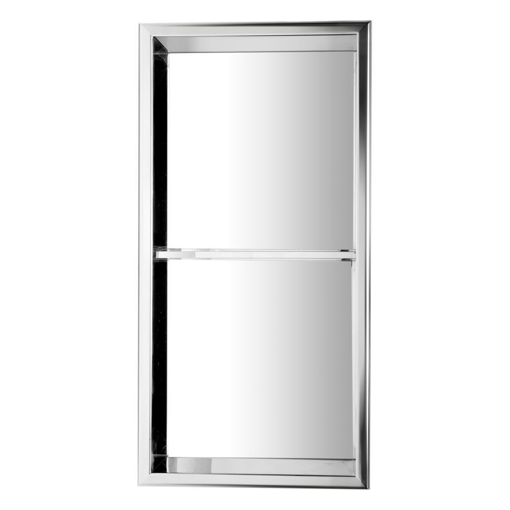 12 in. x 24 in. x 4 in. Niche in Polished Stainless Steel - Super Arbor