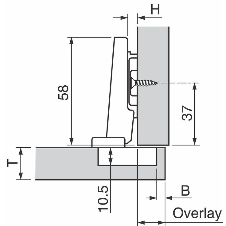 Blum Modul Full-Overlay Frameless Cabinet Hinge (2-Pack)