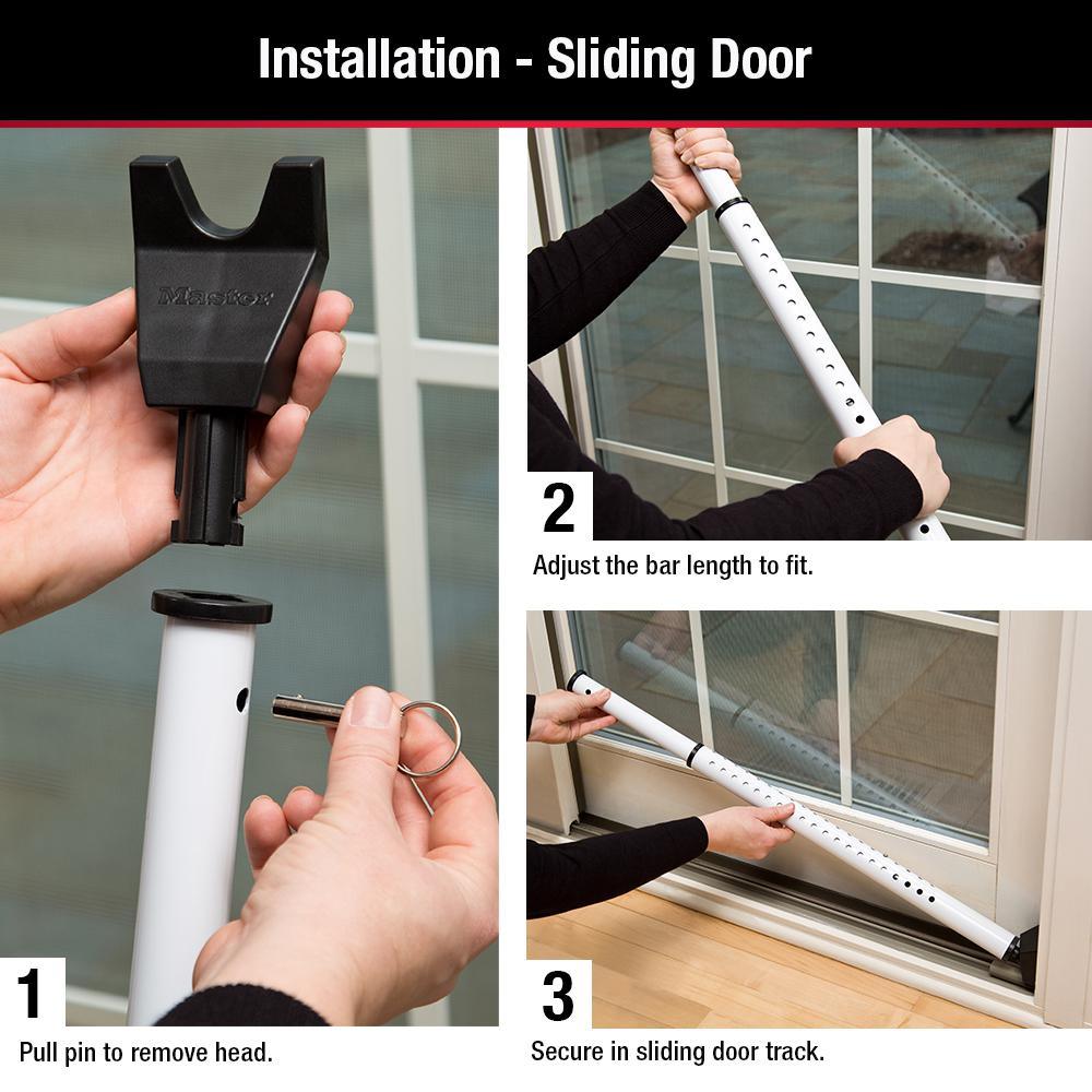 27-1/2 in. to 42 in. Adjustable Steel Door Security Bar - Super Arbor