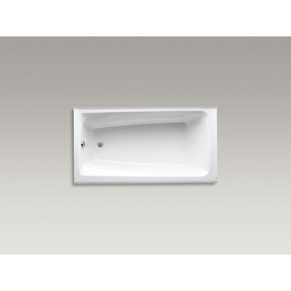 Mendota 60 in. Left-Hand Drain Rectangular Alcove Bathtub in White - Super Arbor