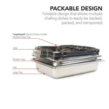 8 Qt. Foldable Frame Stainless Steel Chafing Dish Buffet Chafer Complete (Set of 2)