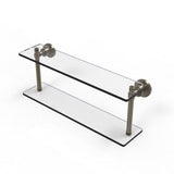 Washing Square Collection 22 in. 2-Tiered Glass Shelf in Matte Black - Super Arbor