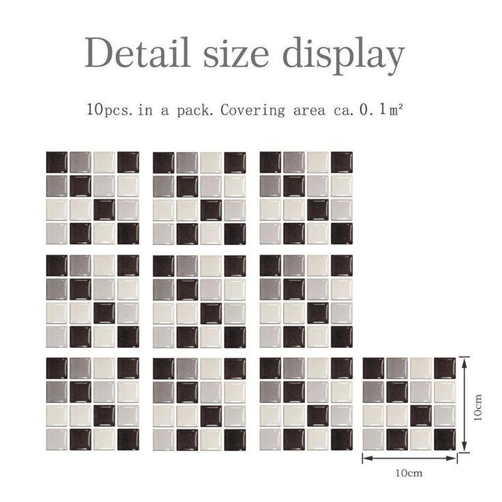 10/20 Pieces Backsplash Tile for Kitchen Mosaic Square Peel and Stick Tile, 3.94x3.94