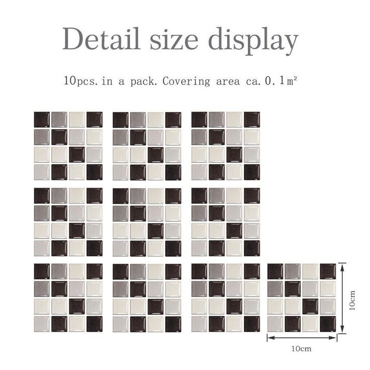 10/20 Pieces Backsplash Tile for Kitchen Mosaic Square Peel and Stick Tile, 3.94x3.94