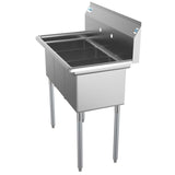Freestanding Stainless Steel 36 in. 2-Hole Triple Bowl Commercial Kitchen Sink