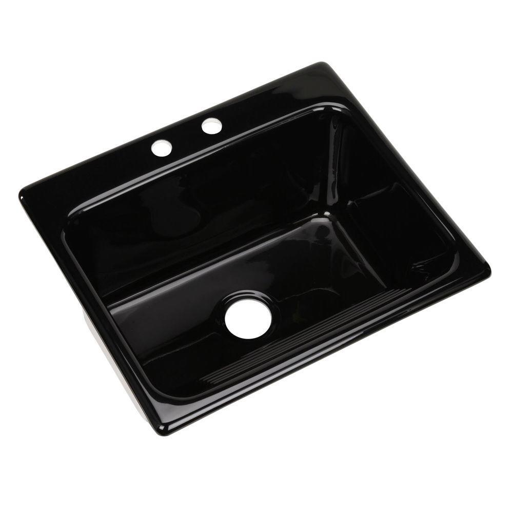Kensington Drop-In Acrylic 25 in. 2-Hole Single Bowl Utility Sink in White - Super Arbor
