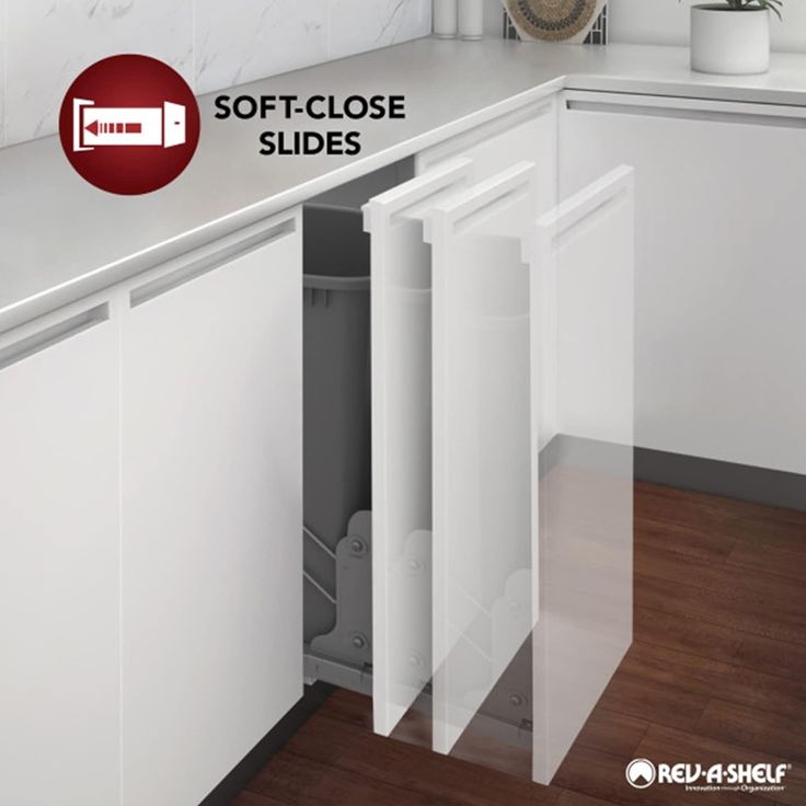 Rev-A-Shelf 35-Quart Plastic Soft Close Pull Out Trash Can
