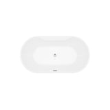 Coral 56 in. Acrylic Freestanding Flatbottom Non-Whirlpool Bathtub in White No Faucet - Super Arbor