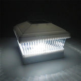 Relightable Solar 5 in. x 5 in. White Vinyl Outdoor Post Cap Deck Lights (4-Pack) - Super Arbor