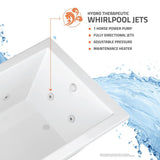 Amethyst 6 ft. Acrylic Rectangular Drop-in Whirlpool Bathtub in White - Super Arbor