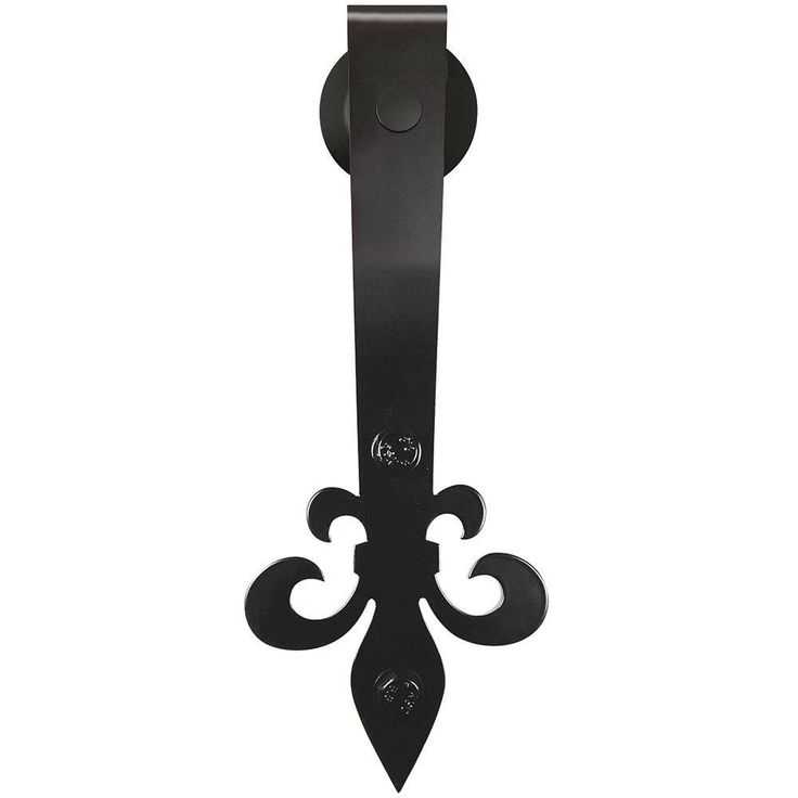72 in. Dark Oil-Rubbed Bronze Fleur-De-Lis Sliding Barn Door Track and Hardware Kit