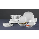 24-Piece Traditional White Glass Dinnerware Set (Service for 4)