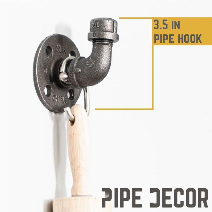 1/2 in. Black Steel Pipe Wall Hook Kit (3-Pack)