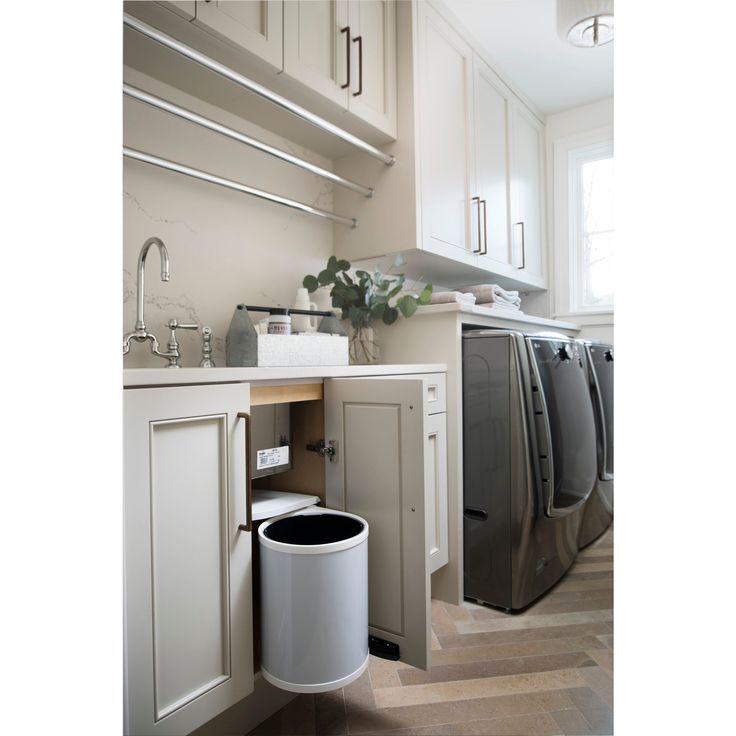 Rev-A-Shelf 6-Quart Plastic Pull Out Trash Can
