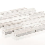 Jeffrey Court Tranquil Stone Grey 10.75 in. x 12.875 in. x 9.5 mm Interlocking Textured Limestone Mosaic Tile
