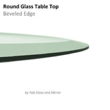 30 in. Clear Round Glass Table Top, 1/2 in. Thickness Tempered Beveled Edge Polished - Super Arbor