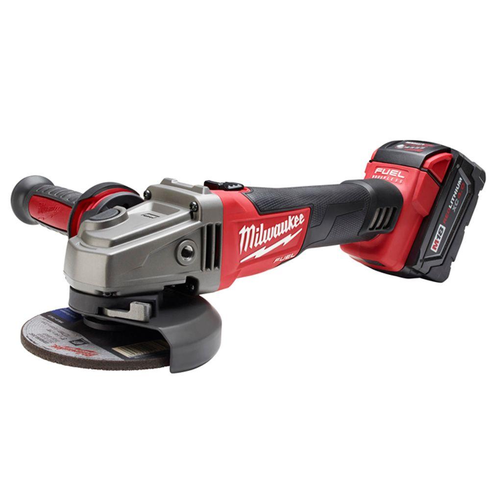 M18 FUEL 18-Volt Lithium-Ion Brushless 4-1/2 in. /5 in. Grinder, Slide Switch Lock-On Kit w/ 4-1/2 in. Diamond Blade