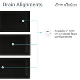 Voltaire 60 in. x 36 in. Acrylic Single-Threshold Right Drain Shower Base in Black - Super Arbor