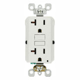 20 Amp Self-Test SmartlockPro Slim Duplex GFCI Outlet, White - Super Arbor
