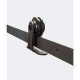 78 in. Black Solid Steel Sliding Rolling Barn Door Hardware Kit for Single Wood Doors with Routed Floor Guide - Super Arbor