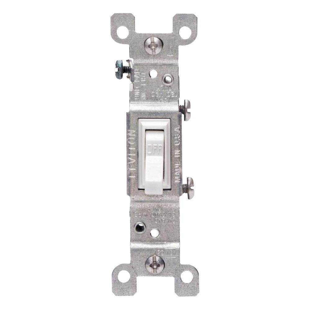 15 Amp Single-Pole Switch, White (10-Pack) - Super Arbor