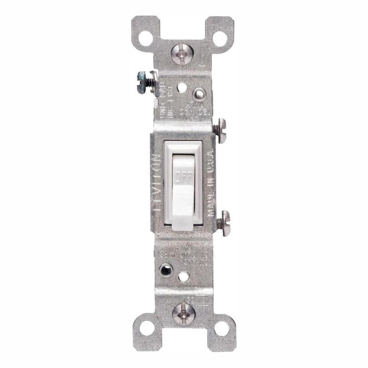 15 Amp Single-Pole Switch, White (10-Pack) - Super Arbor