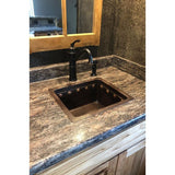 Dual Mount Copper 16 in. Single Bowl Barrel Strap Kitchen Sink in Oil Rubbed Bronze