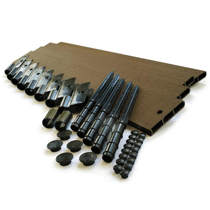 Frame It All 1 in. Series 16 ft. Uptown Brown Composite Straight Landscape Edging Kit