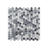 Jeffrey Court Thunderhead Gray 12.25 in. x 11.375 in. x 6 mm Penny Round Matte Porcelain Wall and Floor Mosaic Tile