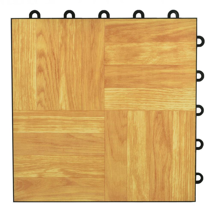 Greatmats Click Tile 12-1/8 in. x 12-1/8 in. Light Oak Interlocking Basement Plastic and Vinyl Tile (24-Pack) (24.5 sq. ft.)
