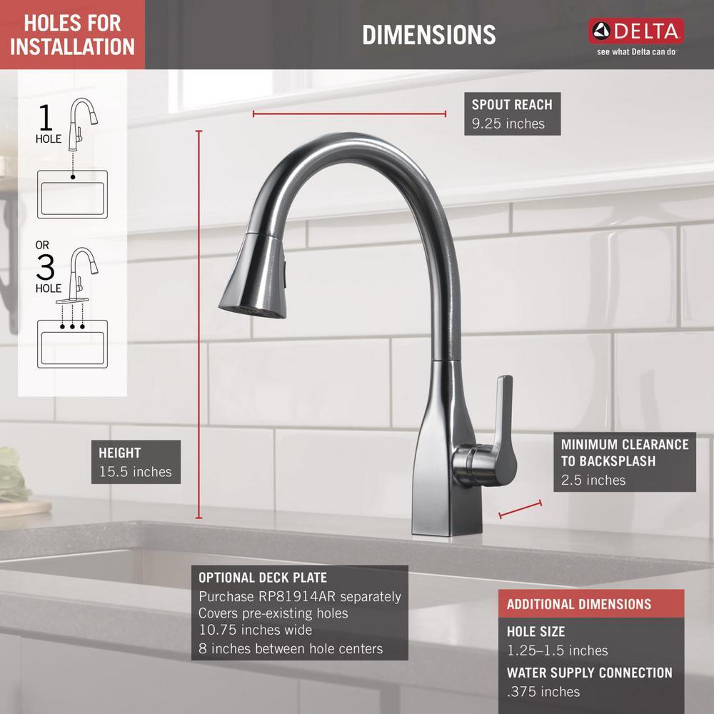 Mateo Single-Handle Pull-Down Sprayer Kitchen Faucet with ShieldSpray Technology in Arctic Stainless - Super Arbor