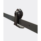 Black Solid Steel Sliding Rolling Barn Door Hardware 8 ft. Kit for Single Wood Doors - Super Arbor