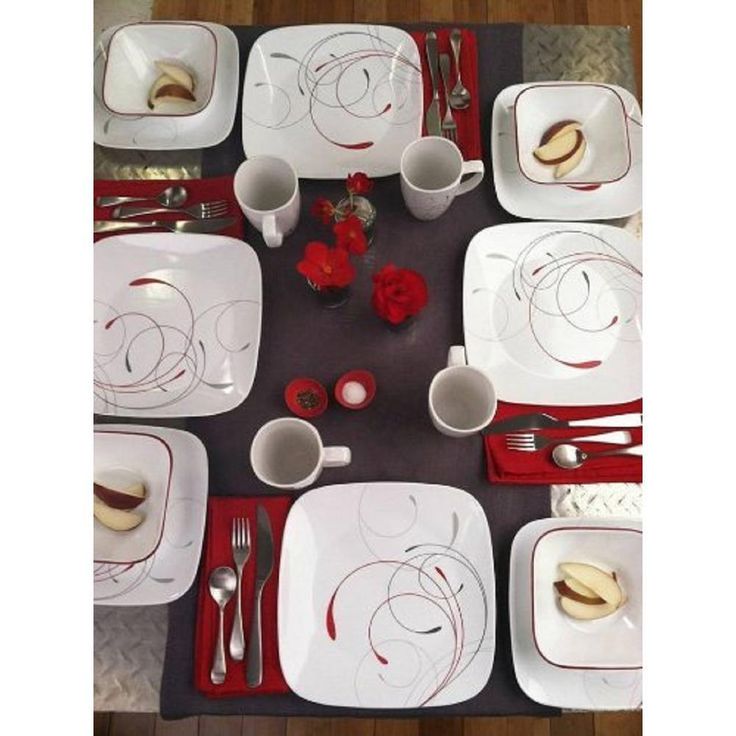 Splendor Vitrelle; Square Splendor Vitrelle 6-Piece Contemporary Splendor Glass Dinnerware Set (Service for 6)