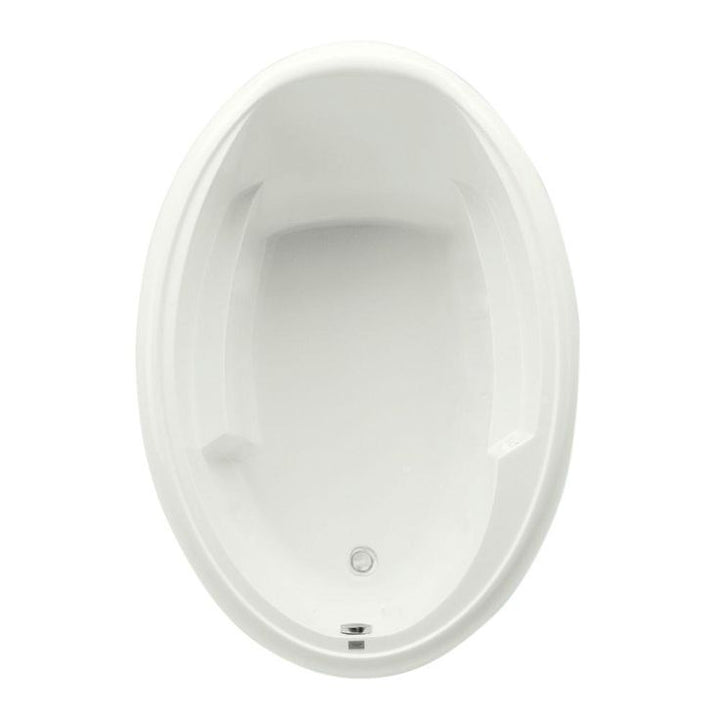 Ariel I 60 in. Acrylic Reversible Drain Oval Drop-In Soaking Bathtub in Biscuit