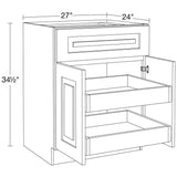 Home Decorators Collection Grayson 27 in. W x 24 in. D x 34.5 in. H Assembled Plywood Base Kitchen Cabinet in Deep Onyx with 2ROT Soft Close