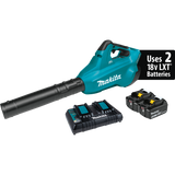 Makita 18V X2 (36V) LXT Brushless Cordless Blower Kit with (2) 5.0Ah Batteries, Dual Port Charger + Bonus 5.0Ah Battery 2-Pack